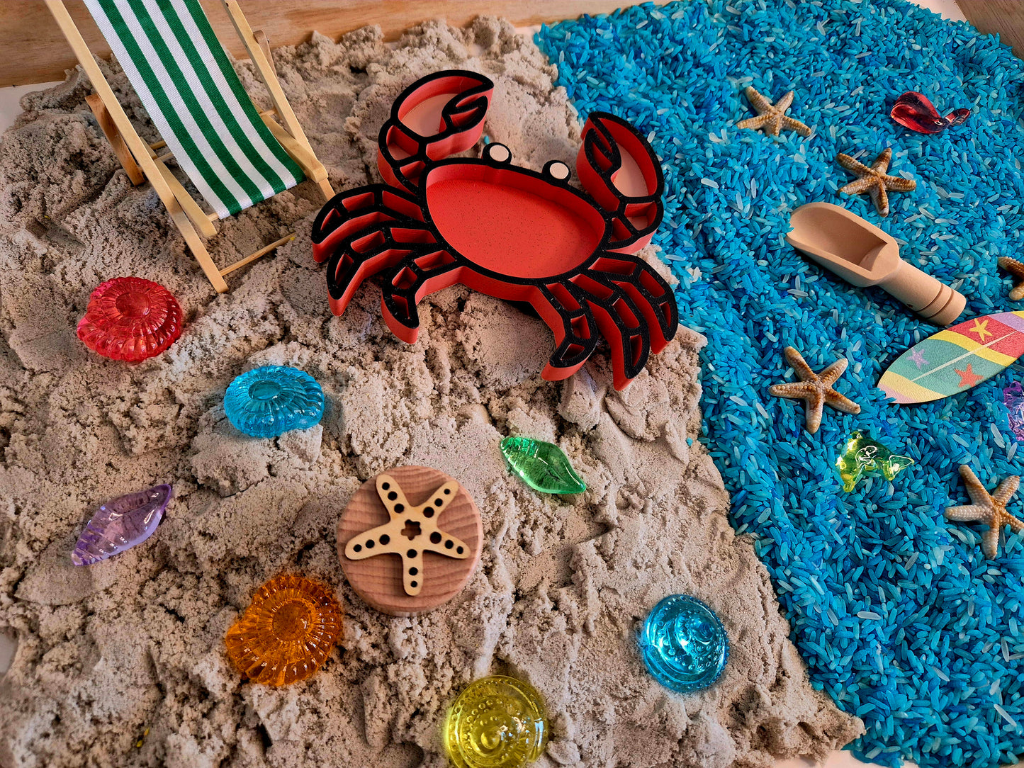 Zon zee strand KRAB - Ready to play sensorybox