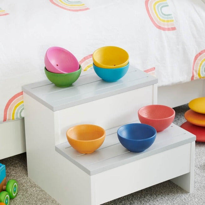 Regenboog houten sorteerkommen