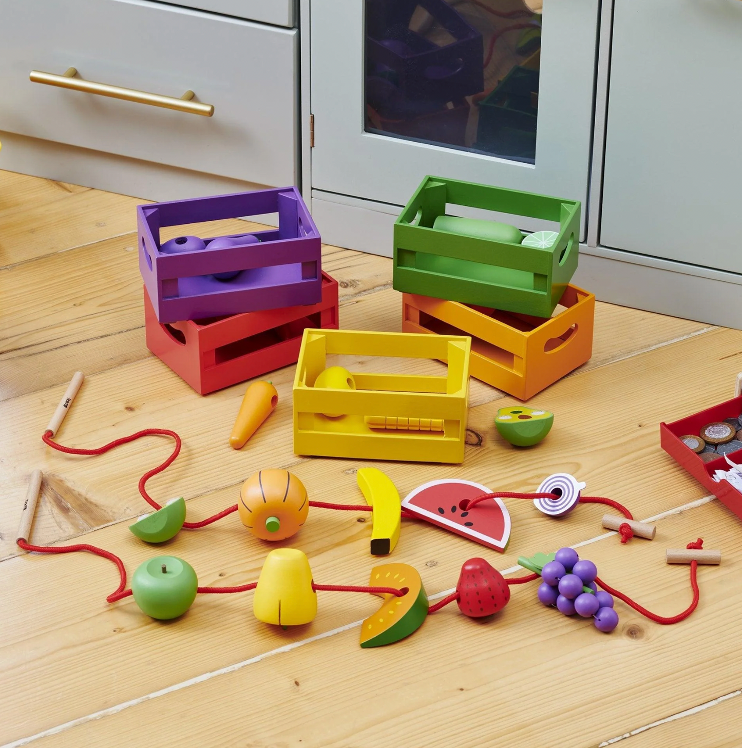 Houten Sorteer Fruit & Groente Kistjes