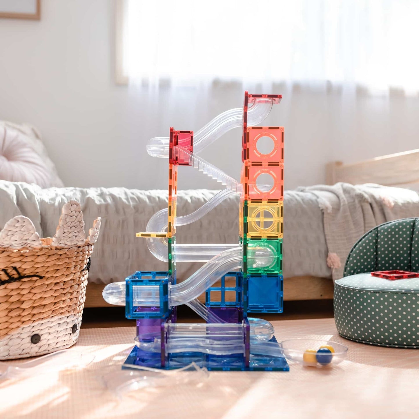 Connetix Tiles Rainbow Ball Run Pack - 92 stuks