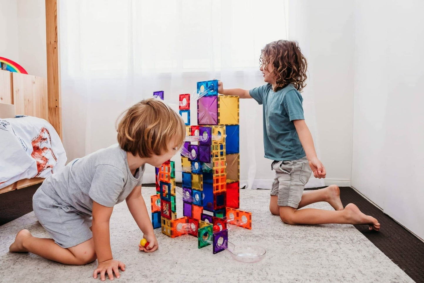 Connetix Tiles Rainbow Ball Run Pack - 92 stuks