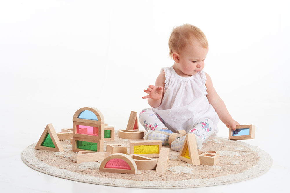 Regenboog blokken set - 24 stuks