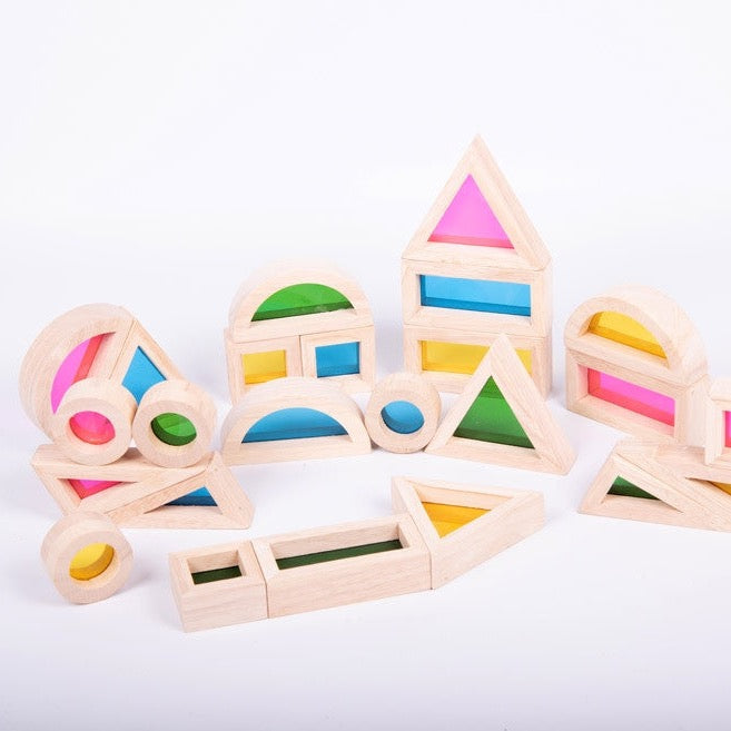 Regenboog blokken set - 24 stuks