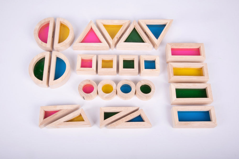 Regenboog blokken set - 24 stuks