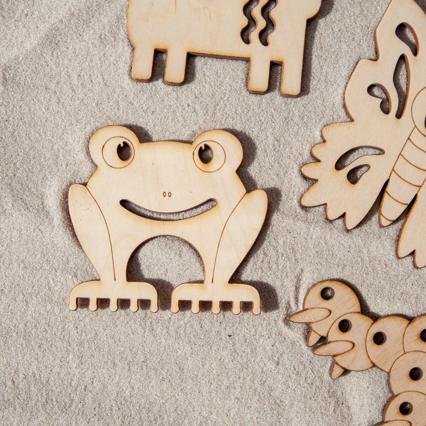 Houten zandvormen - Dieren set van 6