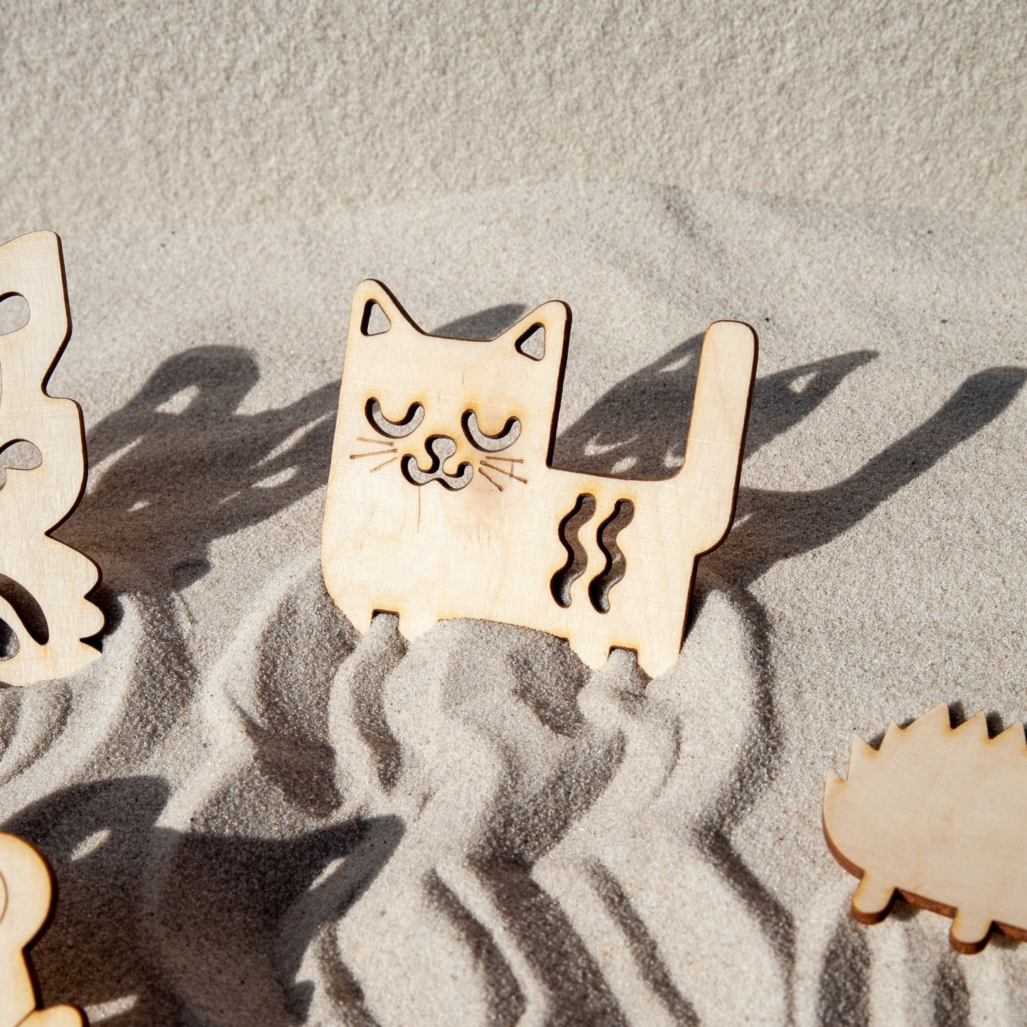 Houten zandvormen - Dieren set van 6
