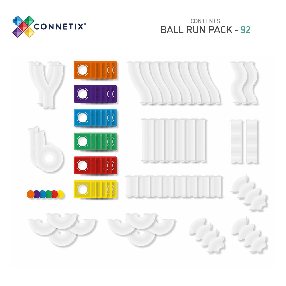 Connetix Tiles Rainbow Ball Run Pack - 92 stuks