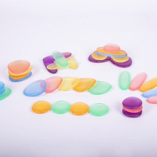 Transparante rainbow pebbles